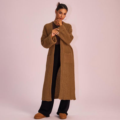 Joyfunear Women'S Autumn and Winter Knitted Long Sleeved Hoodie Casual Home Cardigan Long Sweater with Pockets