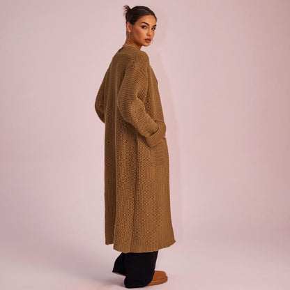 Joyfunear Women'S Autumn and Winter Knitted Long Sleeved Hoodie Casual Home Cardigan Long Sweater with Pockets