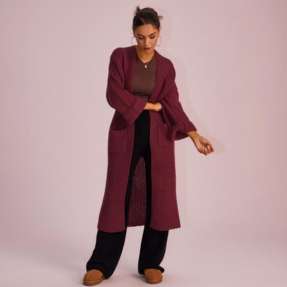 Joyfunear Women'S Autumn and Winter Knitted Long Sleeved Hoodie Casual Home Cardigan Long Sweater with Pockets